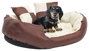 VidaXL Dvostrani perivi jastuk za pse smeđi i krem 85 x 70 x 20 cm