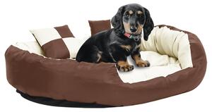 VidaXL Dvostrani perivi jastuk za pse smeđi i krem 110 x 80 x 23 cm