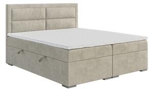 Zondo Bračni krevet Boxspring 160 cm Menorra (svijetlo bež) (s madracem i prostorom za odlaganje). 1044069