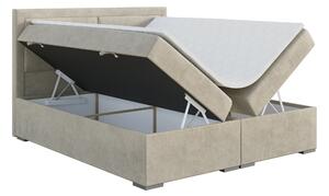 Zondo Bračni krevet Boxspring 140 cm Menorra (svijetlo bež) (s madracem i prostorom za odlaganje). 1044068