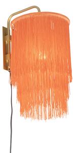 Orijentalna zidna svjetiljka zlatno ružičasta sjena s resama - Franxa