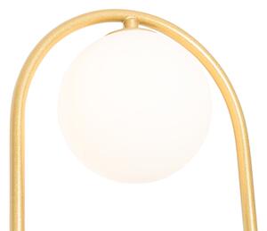 Art Deco zidna lampa zlatna s bijelim staklom - Isabella