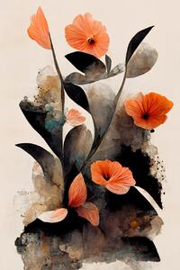 Ilustracija Abstract Flowers, Treechild, (26.7 x 40 cm)