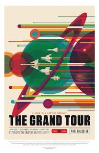 Ilustracija The Grand Tour (Retro Planet Poster) - Space Series (NASA), (26.7 x 40 cm)