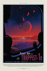 Ilustracija Trappist 1E (Planet & Moon Poster) - Space Series (NASA), (26.7 x 40 cm)