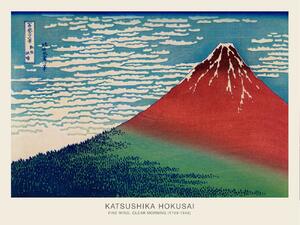 Ilustracija Fine Wind, Clear Morning (Mt Fuji Japan)- Katsushika Hokusai, (40 x 30 cm)