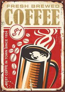 Ilustracija Fresh brewed coffee vintage sign design, lukeruk