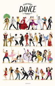 Ilustracija Everybody Dance Now, Nour Tohme, (30 x 40 cm)