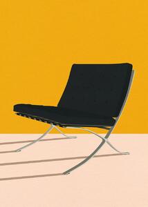 Ilustracija Barcelona Chair By Mies Van Der Rohe, Rosi Feist, (30 x 40 cm)