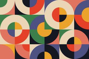Ilustracija Bauhaus Geometry Artwork Abstract Vector Design, Normform, (40 x 26.7 cm)