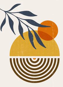 Ilustracija Abstract Sun print boho minimalist, Tolchik, (26.7 x 40 cm)