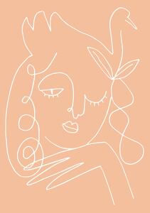 Ilustracija Swan Woman Peach, Pictufy Studio, (26.7 x 40 cm)