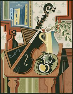 Ilustracija Still life with music, johnwoodcock, (30 x 40 cm)