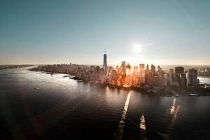 Umjetnička fotografija Aerial of Manhattan, NYC at sunrise, Howard Kingsnorth, (40 x 26.7 cm)