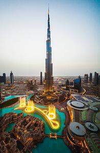 Fotografija Elevated view of Burj Khalifa at twilight, Dubai, John Harper, (26.7 x 40 cm)