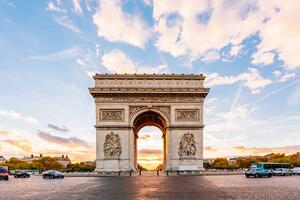 Umjetnička fotografija Arc de Triomphe at sunrise, Paris, France, Alexander Spatari, (40 x 26.7 cm)