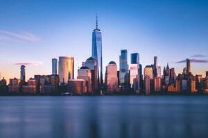 Umjetnička fotografija Freedom Tower and Lower Manhattan from New Jersey, cmart7327, (40 x 26.7 cm)