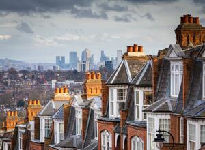 Umjetnička fotografija View across city of London from Muswell Hill, coldsnowstorm, (40 x 30 cm)