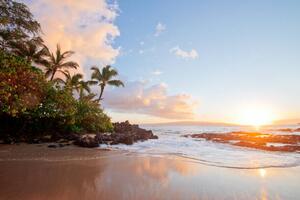 Umjetnička fotografija sunset hawaii beach, M Swiet Productions, (40 x 26.7 cm)
