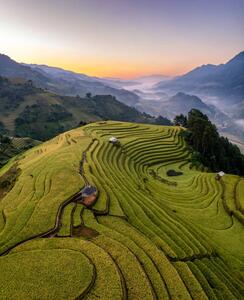 Umjetnička fotografija Rice fields on terraced prepare the, Vu Viet Dung, (35 x 40 cm)
