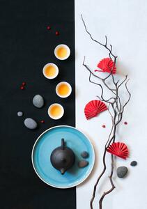 Umjetnička fotografija Trendy east asian afternoon tea still life., twomeows, (26.7 x 40 cm)