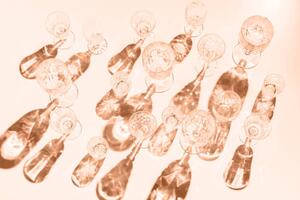 Umjetnička fotografija Variety of empty glasses on peach, Magic cinema, (40 x 26.7 cm)