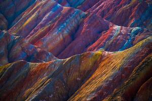 Umjetnička fotografija Rainbow mountains, Zhangye Danxia geopark, China, kittisun kittayacharoenpong, (40 x 26.7 cm)
