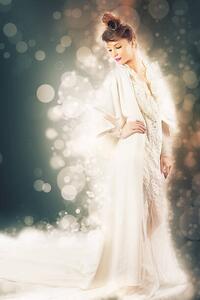 Umjetnička fotografija Beauty fashion model dressed in white, Pilin_Petunyia, (26.7 x 40 cm)