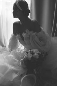 Umjetnička fotografija cheerful bride - stock photo, Serhii Mazur, (26.7 x 40 cm)
