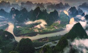 Umjetnička fotografija The aerial view at Xianggang hill,, Mekdet, (40 x 24.6 cm)