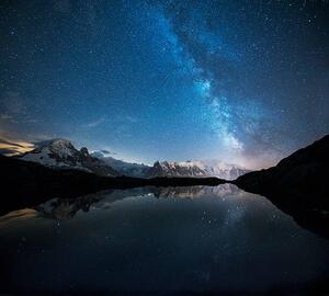 Umjetnička fotografija France, Mont Blanc, Lake Cheserys, Milky, Westend61, (40 x 35 cm)