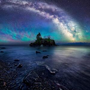 Umjetnička fotografija Milky Way Over Hollow Rock, Matt Anderson Photography, (40 x 40 cm)
