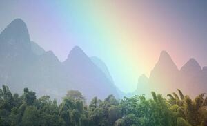 Umjetnička fotografija View of rainbow by mountains., Grant Faint, (40 x 24.6 cm)