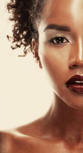 Umjetnička fotografija attractive african american woman closeup portrait, Cheschhh, (22.5 x 40 cm)