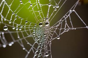 Umjetnička fotografija Water drops on spider web needles, Tommy Lee Walker, (40 x 26.7 cm)