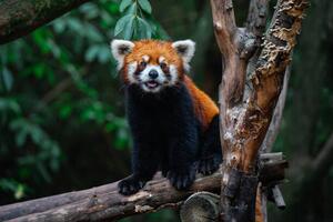 Fotografija Red Panda, close-up of a bear on a tree, Jackyenjoyphotography, (40 x 26.7 cm)