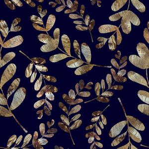 Ilustracija branches and leaves with golden texture, dnapslvsk, (40 x 40 cm)