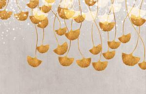 Ilustracija Abstract golden leaf art. Rich texture., Luzhi Li