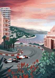 Umjetnički plakat Monaco Circuit, Goed Blauw, (26.7 x 40 cm)