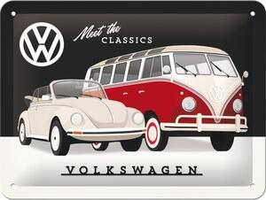 Metalni znak Volkswagen VW - Mett the Classics, (20 x 15 cm)