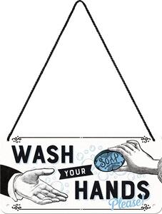Metalni znak Wash Your Hands, (20 x 10 cm)