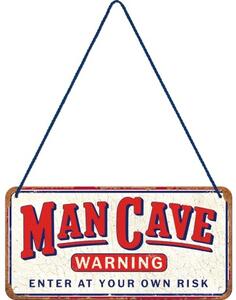Metalni znak Man Cave - Enter at Your Own risk, (20 x 10 cm)