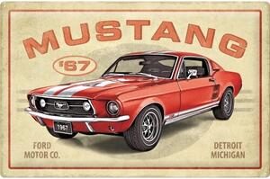 Metalni znak Ford Mustang - GT 1967 Red (60x40), (60 x 40 cm)