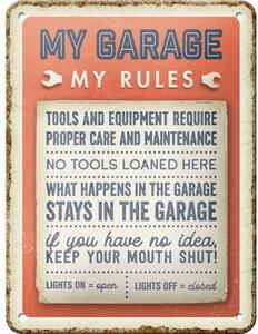 Metalni znak My Garage, My Rules, (15 x 20 cm)