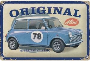 Metalni znak Mini Cooper - The British Classic, (20 x 30 cm)