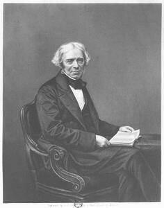 Umjetnička fotografija Portrait of Michael Faraday (1791-1867) engraved by D.J. Pound from a photograph (engraving), Mayall, John Jabez Edwin Paisley (1813-1901), (30 x 40 cm)
