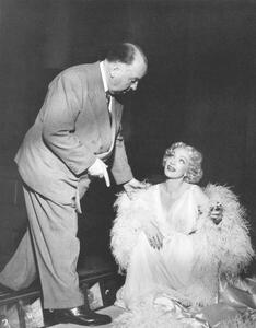 Fotografija On The Set, Alfred Hitchcock And Marlene Dietrich