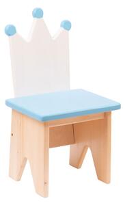 Dječja stolica - Kruna BIJELA + PLAVE kugle + PLAVA sjedalica