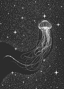 Ilustracija Starry Jellyfish, Aliriza Cakir, (30 x 40 cm)