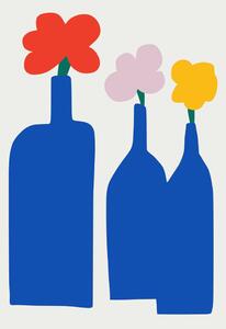 Ilustracija Blue Bottle Vase, Little Dean, (30 x 40 cm)